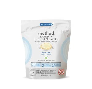 laundry detergent packs – free + clear. 42 ct