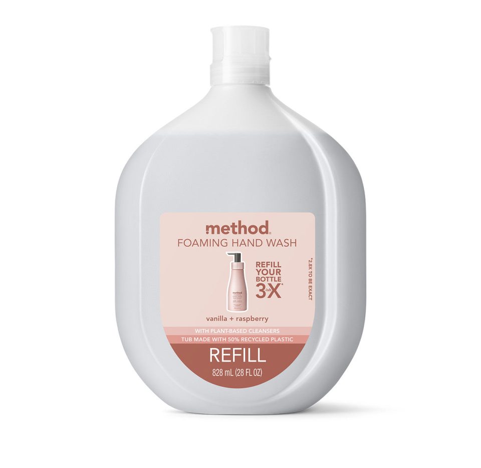 foaming hand wash refill - vanilla + raspberry. 28 fl oz