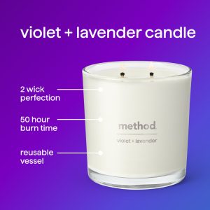 premium soy candle – violet + lavender. 14 oz