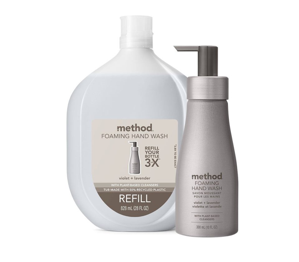 foaming hand wash starter set - violet + lavender. 38 fl oz